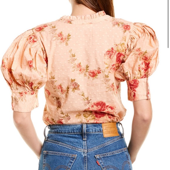 LoveShack Fancy Jules floral blouse NWT XS - Picture 4 of 10